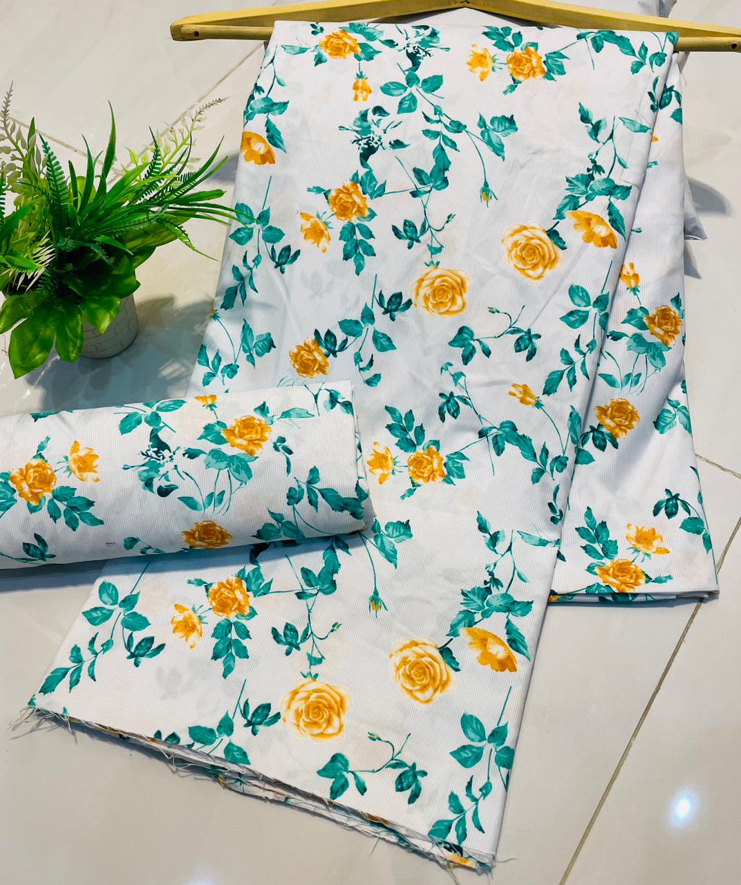 Mid Session Unstitched Cotton Suit – Digital Print Aroma Cotton – 4.5 Meter – Premium Quality