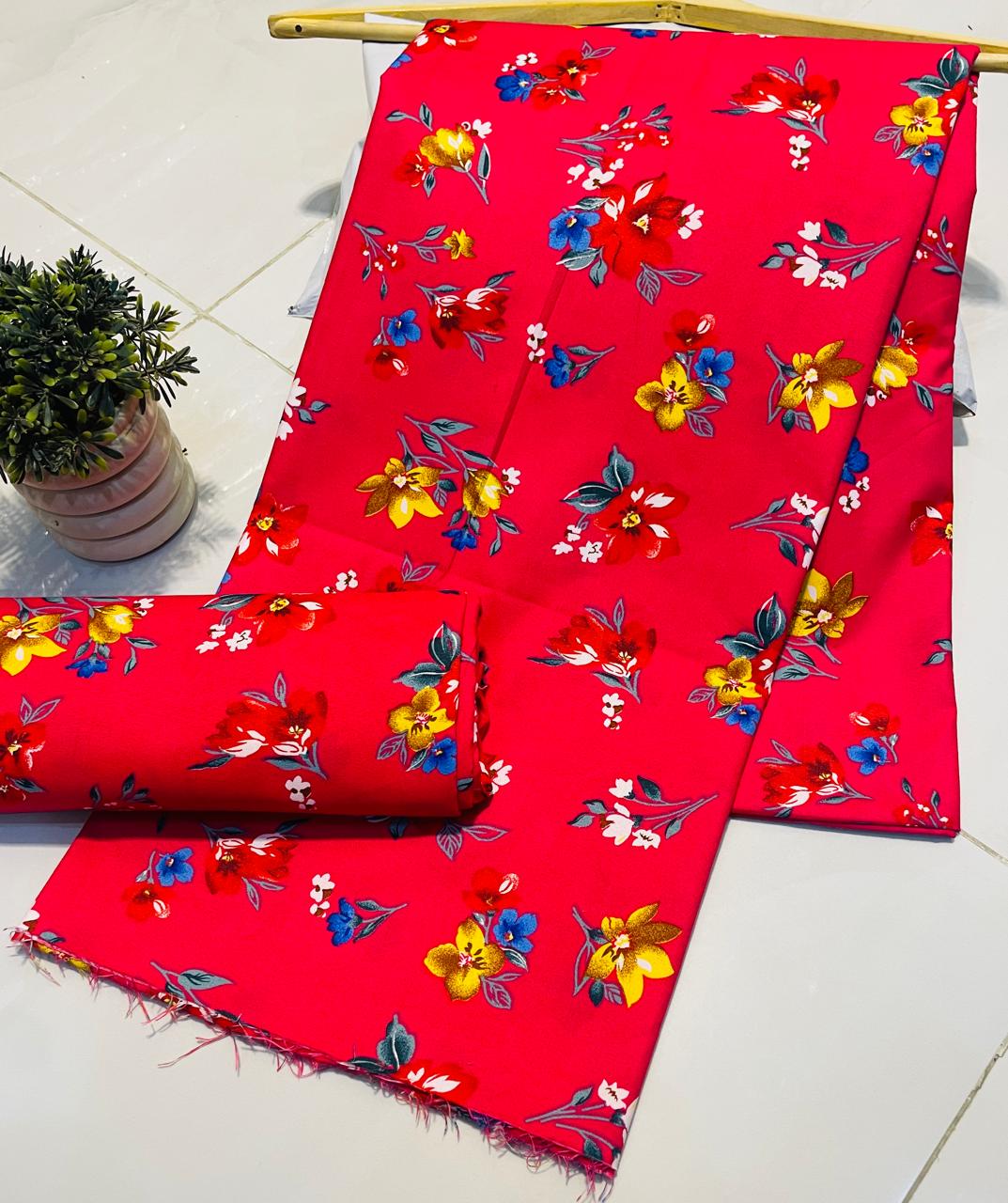 Mid Session Unstitched Cotton Suit – Digital Print Aroma Cotton – 4.5 Meter – Premium Quality