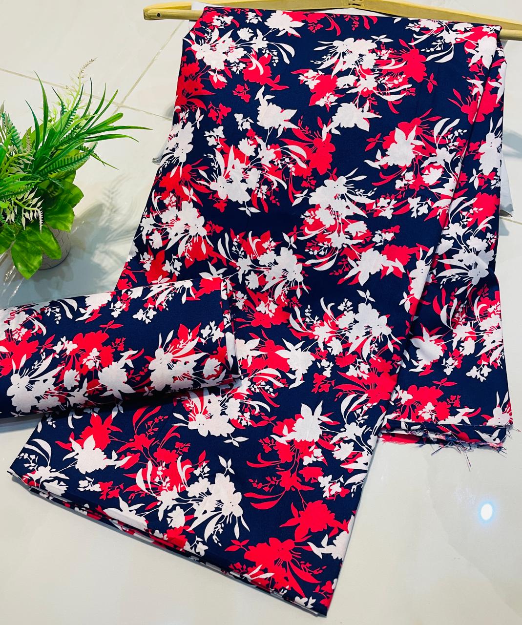 Mid Session Unstitched Cotton Suit – Digital Print Aroma Cotton – 4.5 Meter – Premium Quality