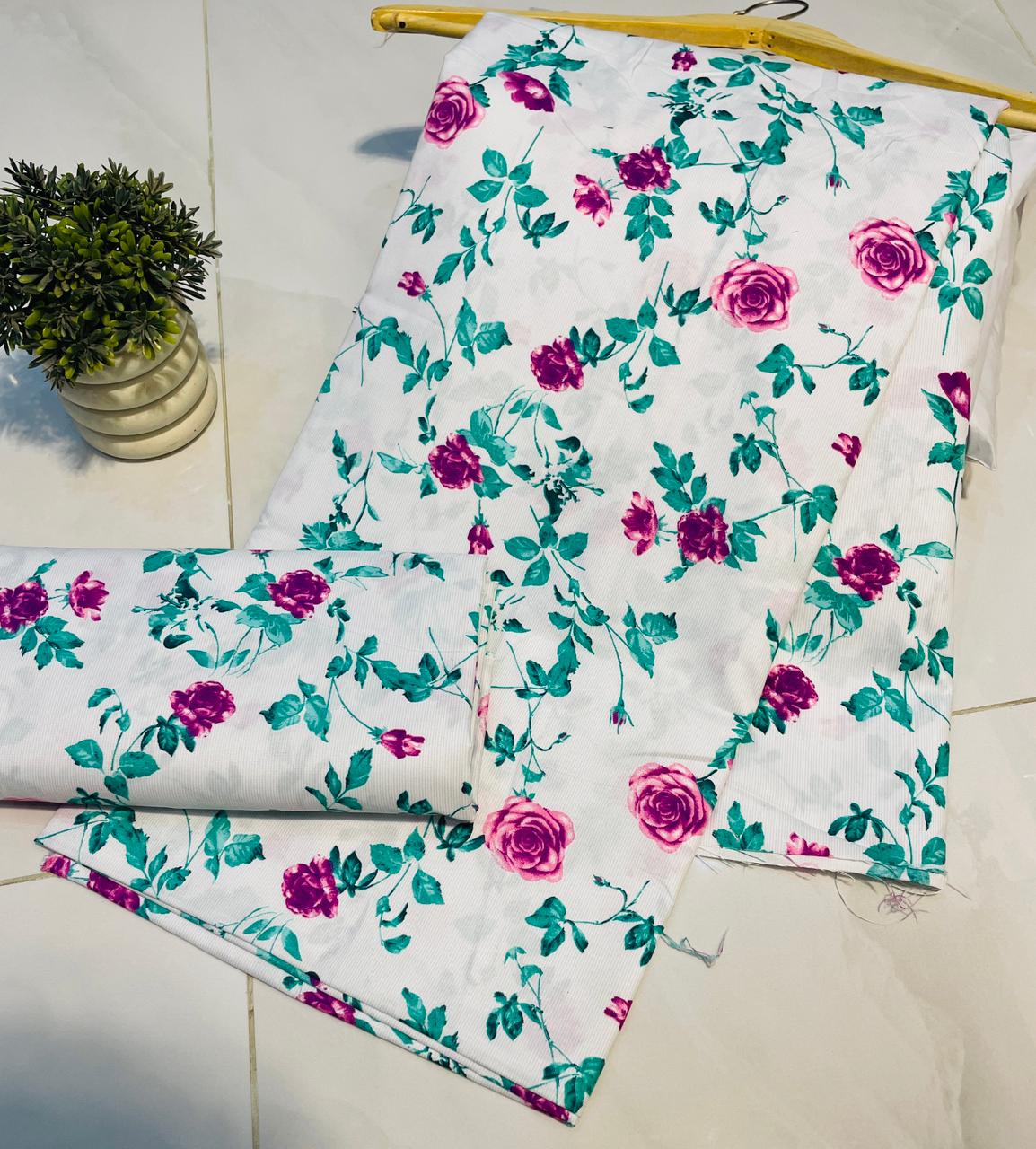 Mid Session Unstitched Cotton Suit – Digital Print Aroma Cotton – 4.5 Meter – Premium Quality