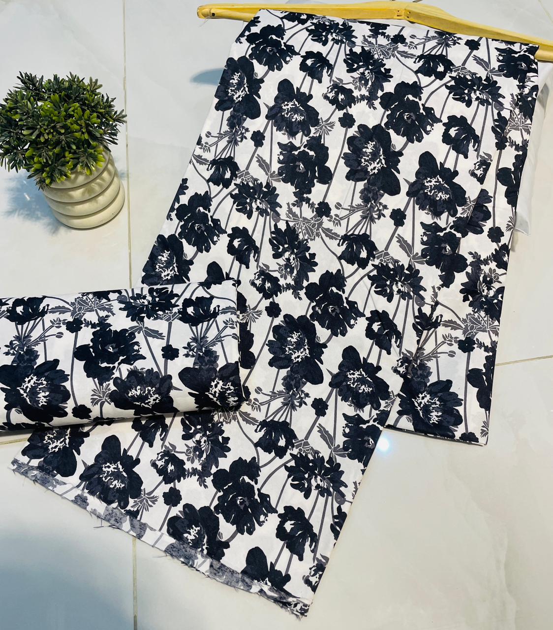 Mid Session Unstitched Cotton Suit – Digital Print Aroma Cotton – 4.5 Meter – Premium Quality