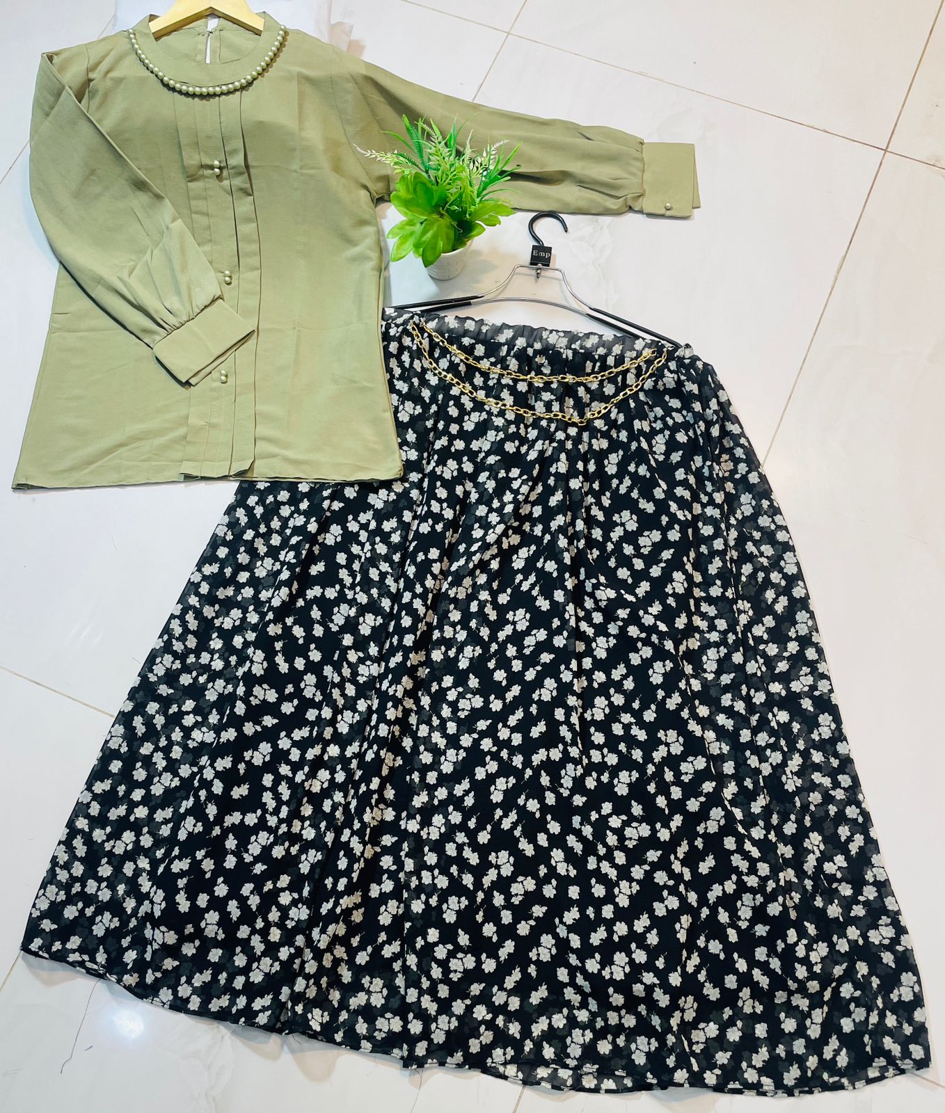 Western Top Mala Style , Shifon Skirt