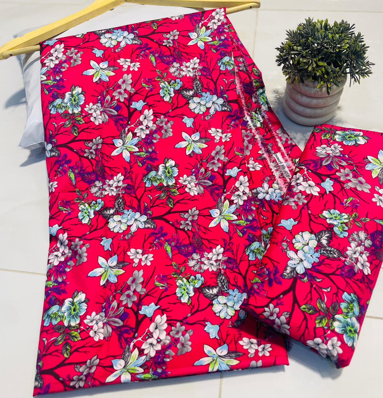 Summer Cotton UnStitched Suit