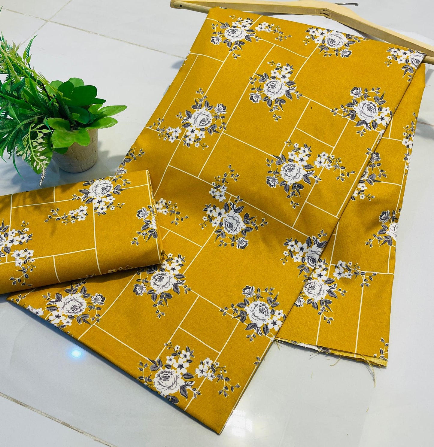 Summer Cotton UnStitched Suit