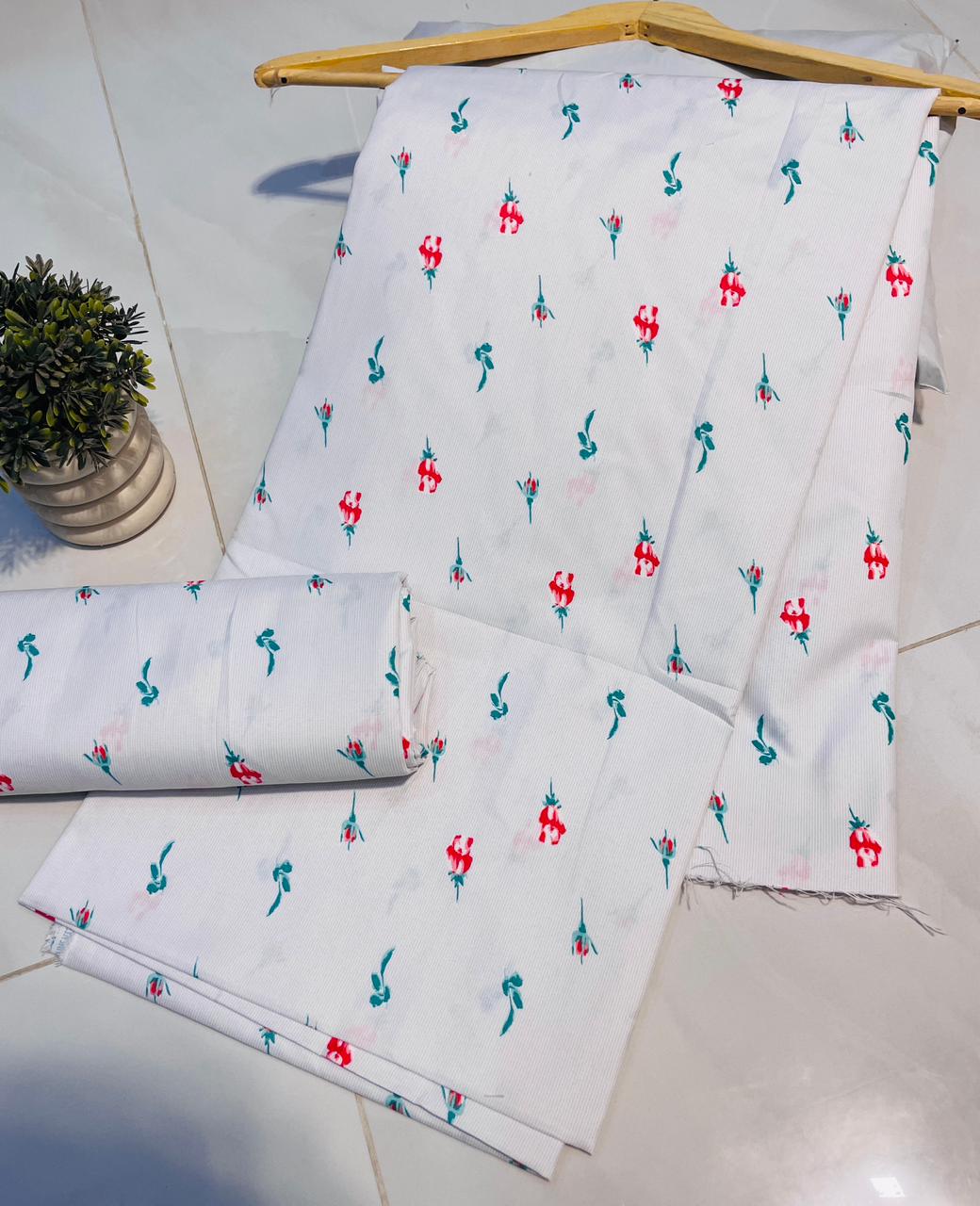 Summer Cotton UnStitched Suit