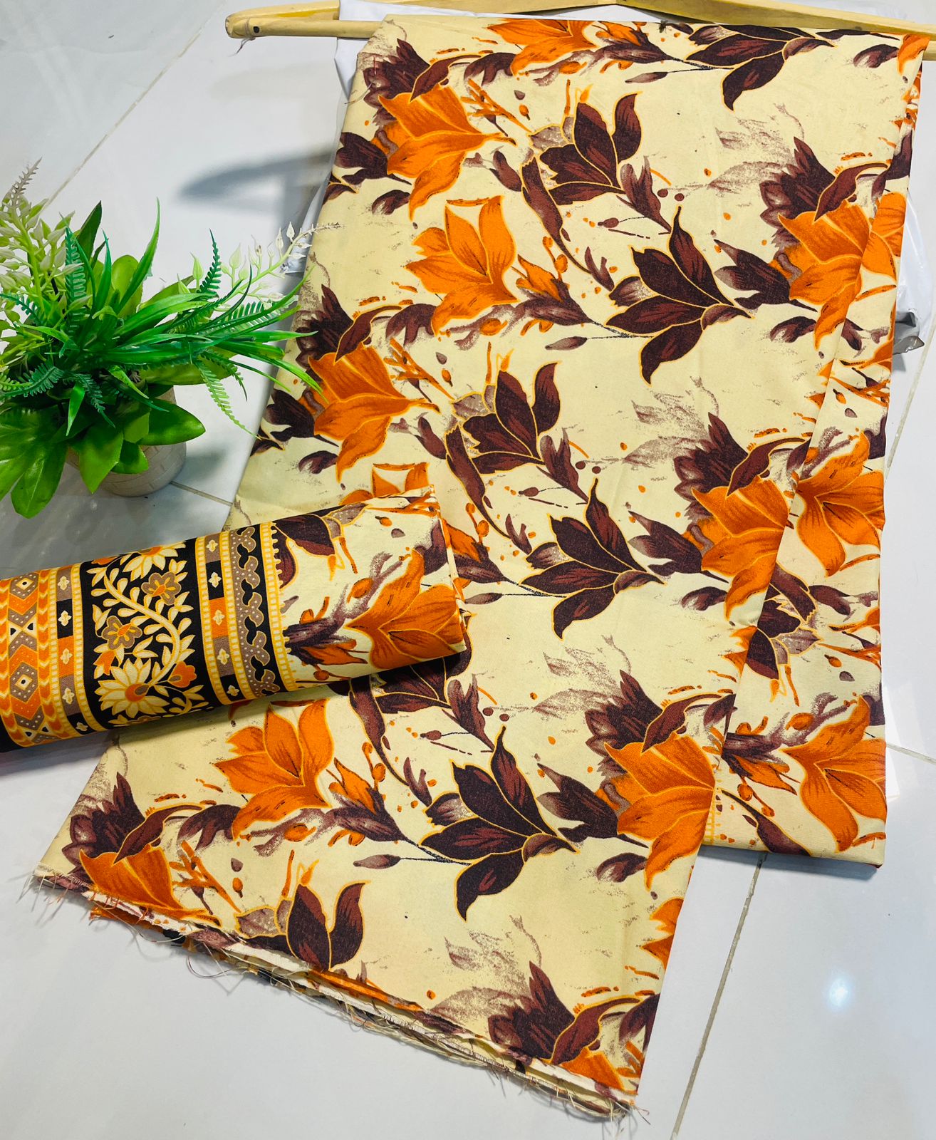 Summer Cotton UnStitched Suit