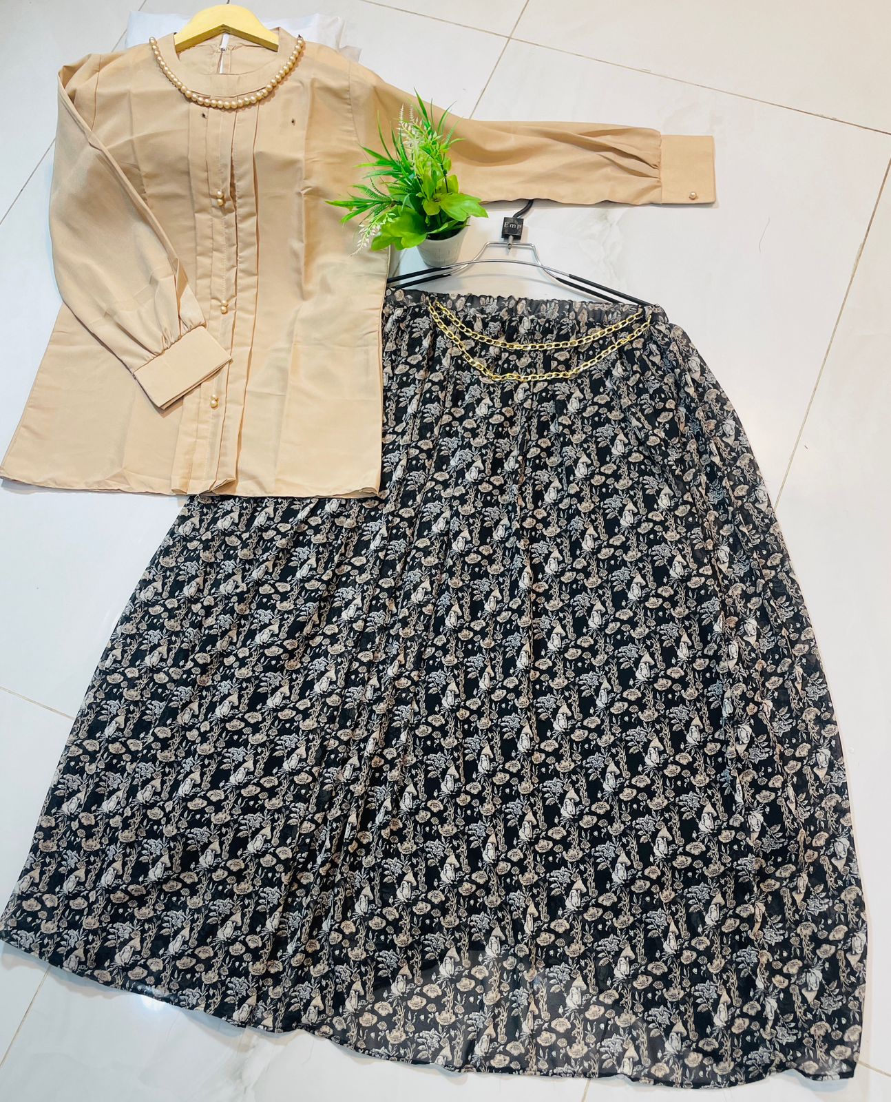 Western Top Mala Style , Shifon Skirt