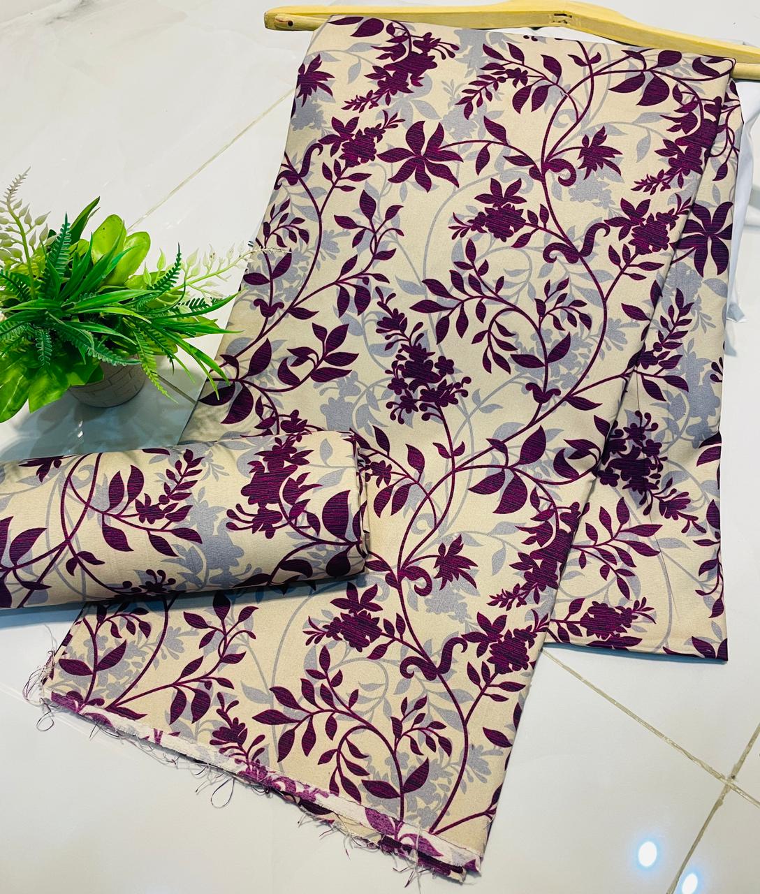 Summer Cotton UnStitched 2pc Suit