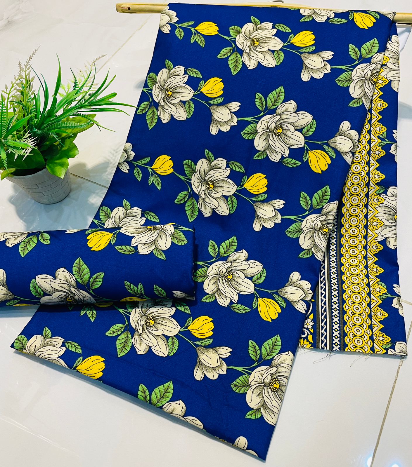 Mid Session Unstitched Cotton Suit – Digital Print Aroma Cotton – 4.5 Meter – Premium Quality