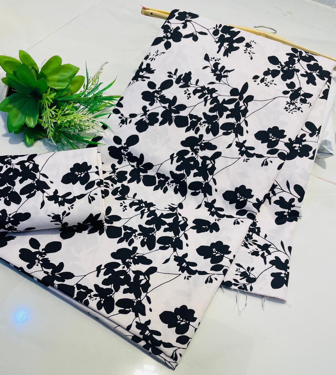 Mid Session Unstitched Cotton Suit – Digital Print Aroma Cotton – 4.5 Meter – Premium Quality