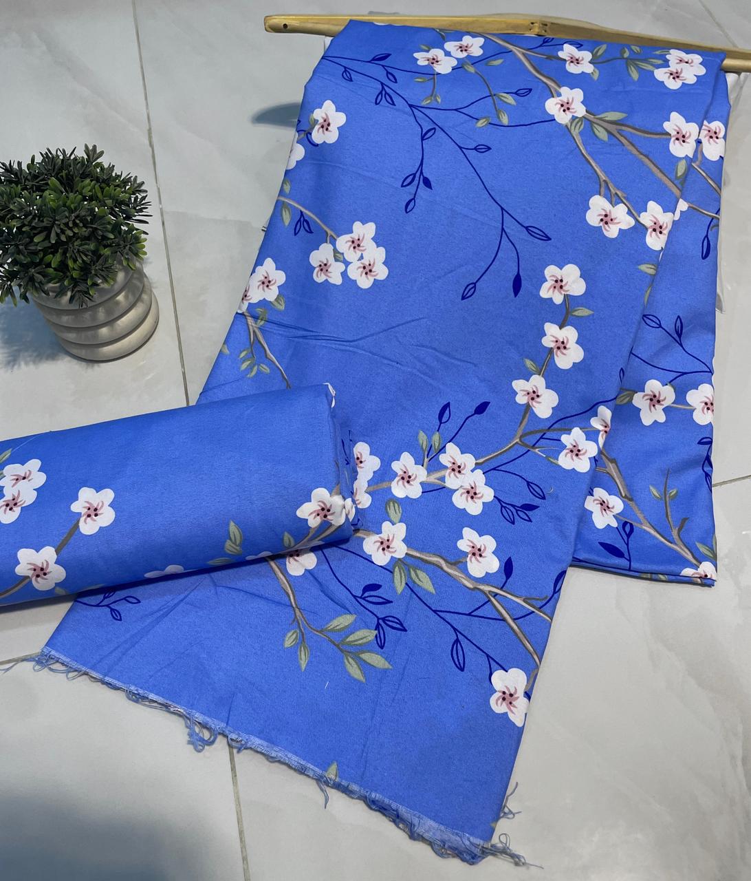 Mid Session Unstitched Cotton Suit – Digital Print Aroma Cotton – 4.5 Meter – Premium Quality