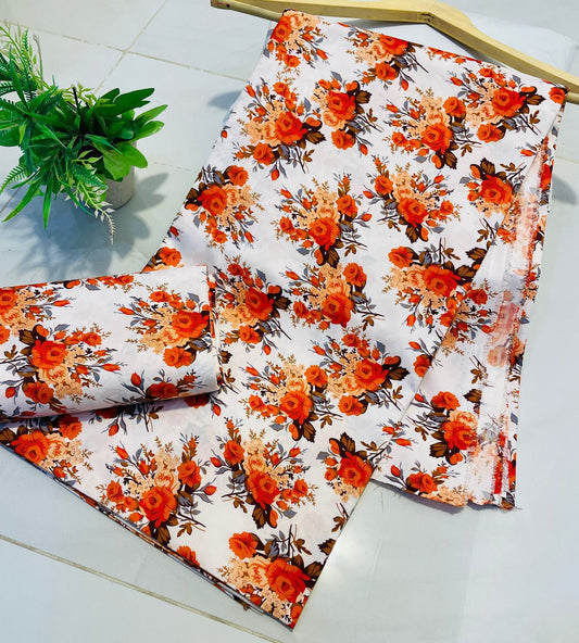 Mid Session Unstitched Cotton Suit – Digital Print Aroma Cotton – 4.5 Meter – Premium Quality