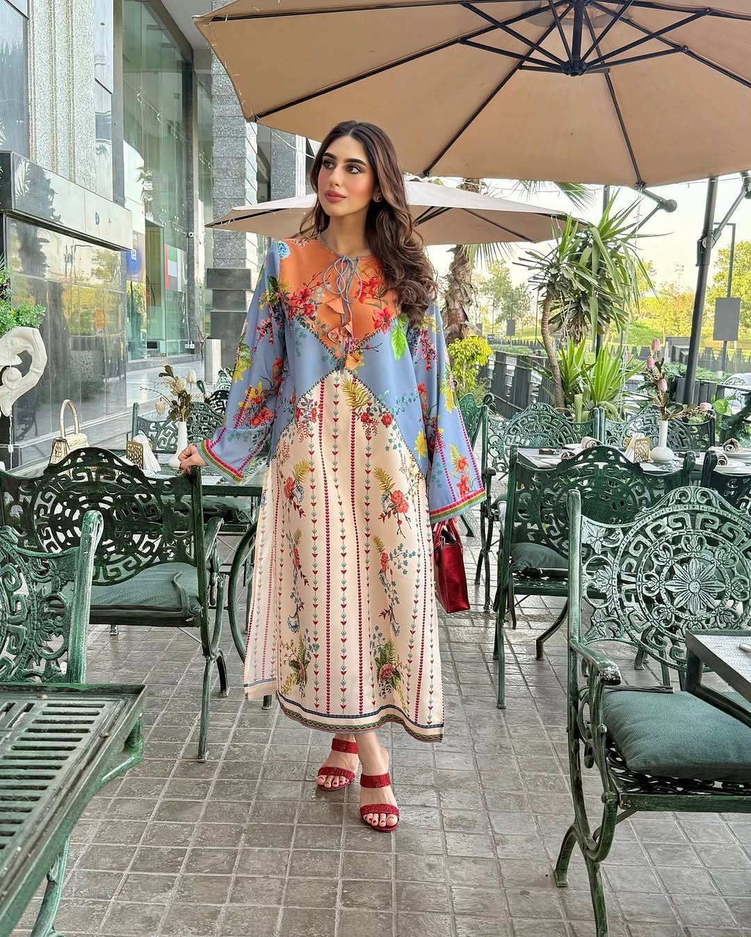 SUNSET BLOOM Co-Ord Set – Silky Lawn 2-Piece