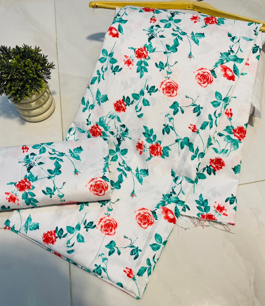 Summer Cotton UnStitched Suit