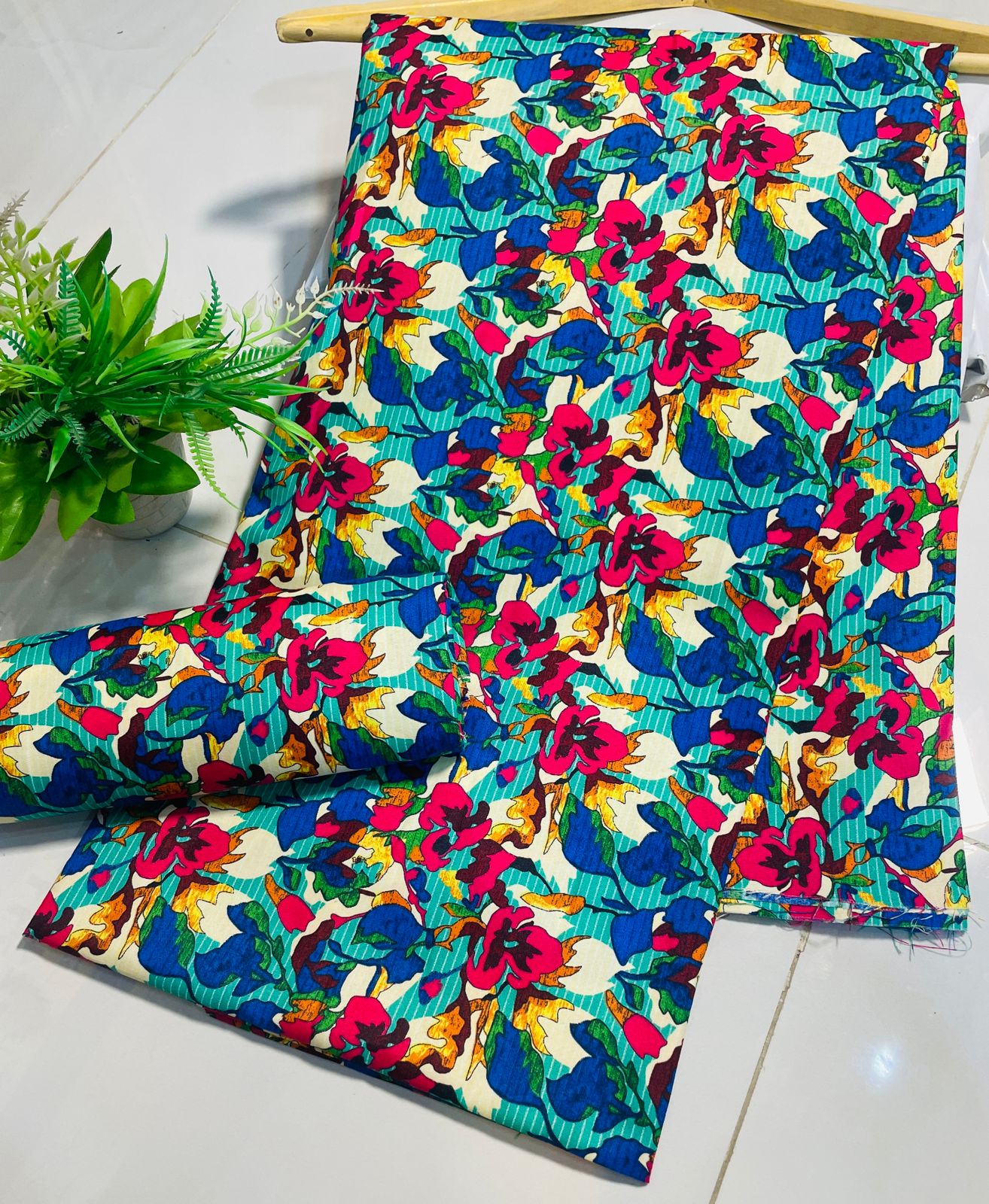 Summer Cotton UnStitched Suit