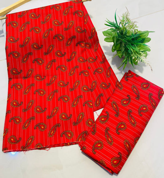 Summer Cotton UnStitched Suit