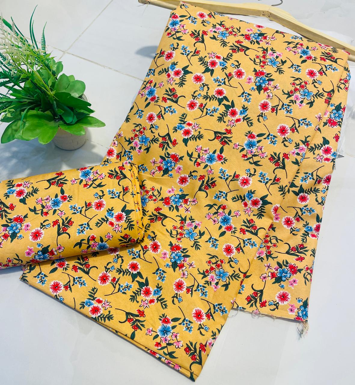 Summer Cotton UnStitched Suit