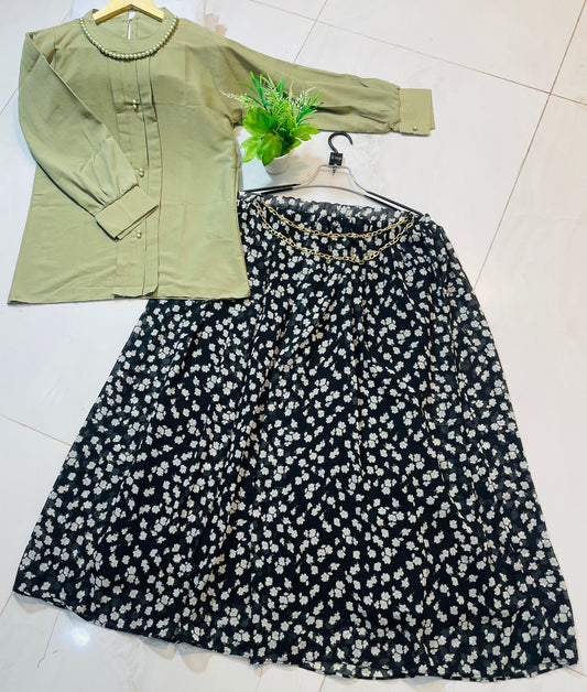 Western Top Mala Style , Shifon Skirt