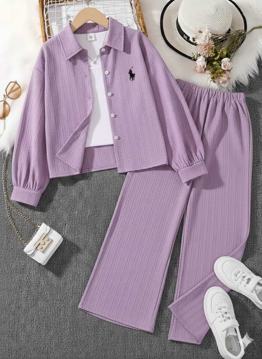Polo Style Cord Set Lavender