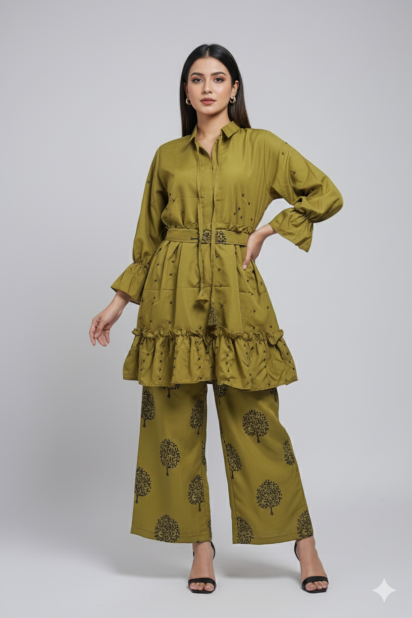 👗 Moti Charm — Western Top & Plazo Set 👗