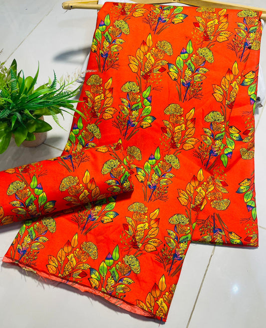 Summer Cotton UnStitched Suit