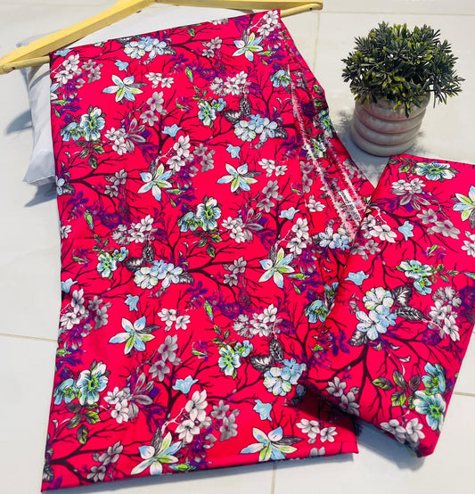 Summer Cotton UnStitched Suit