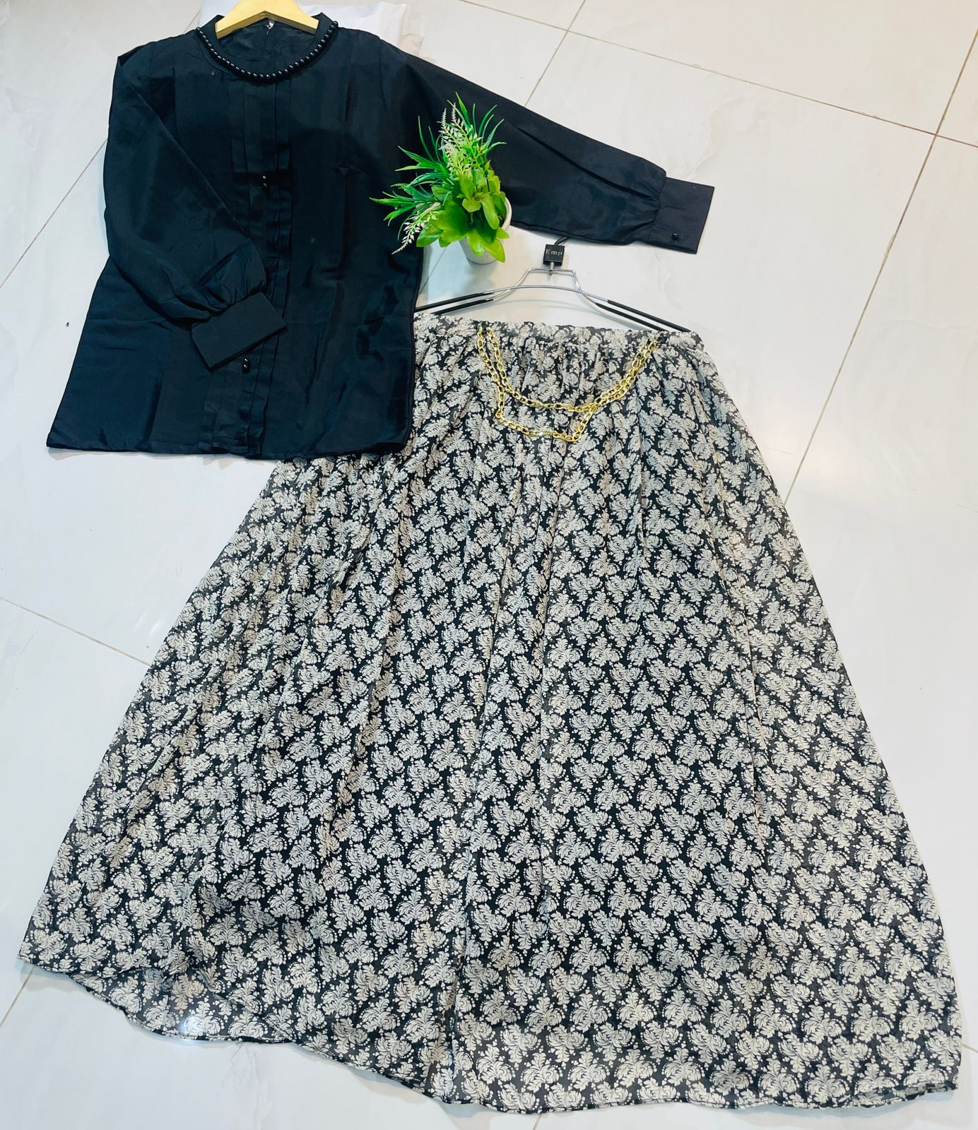Western Top Mala Style , Shifon Skirt