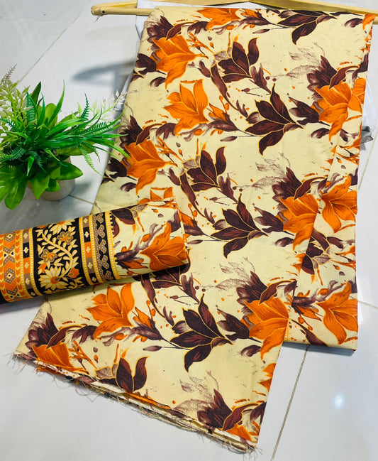 Summer Cotton UnStitched Suit