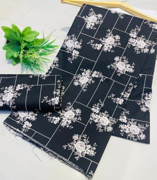 Summer Cotton UnStitched Suit