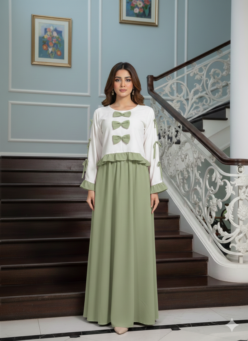 Bow Pookie Maxi 🎀 Sage green