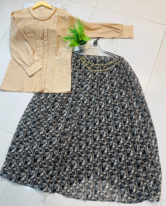 Western Top Mala Style , Shifon Skirt