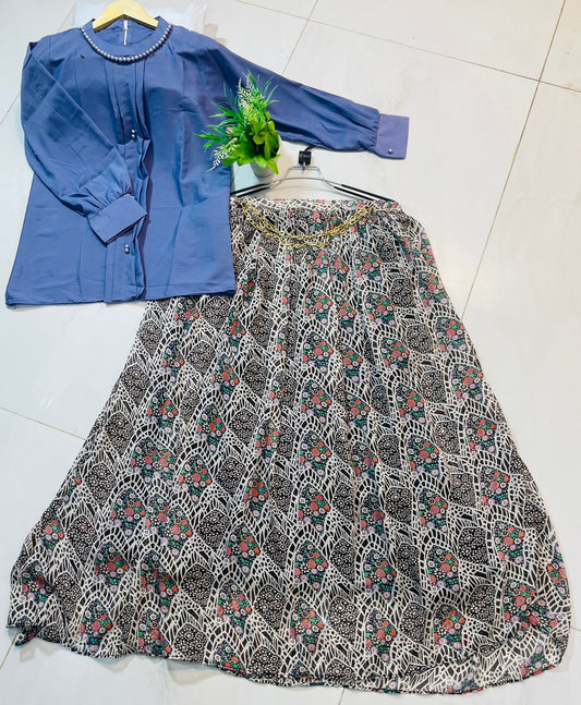 Western Top Mala Style , Shifon Skirt