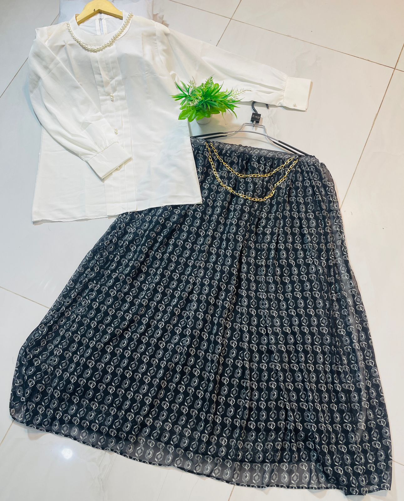 Western Top Mala Style , Shifon Skirt