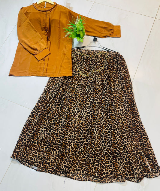 Western Top Mala Style , Shifon Skirt