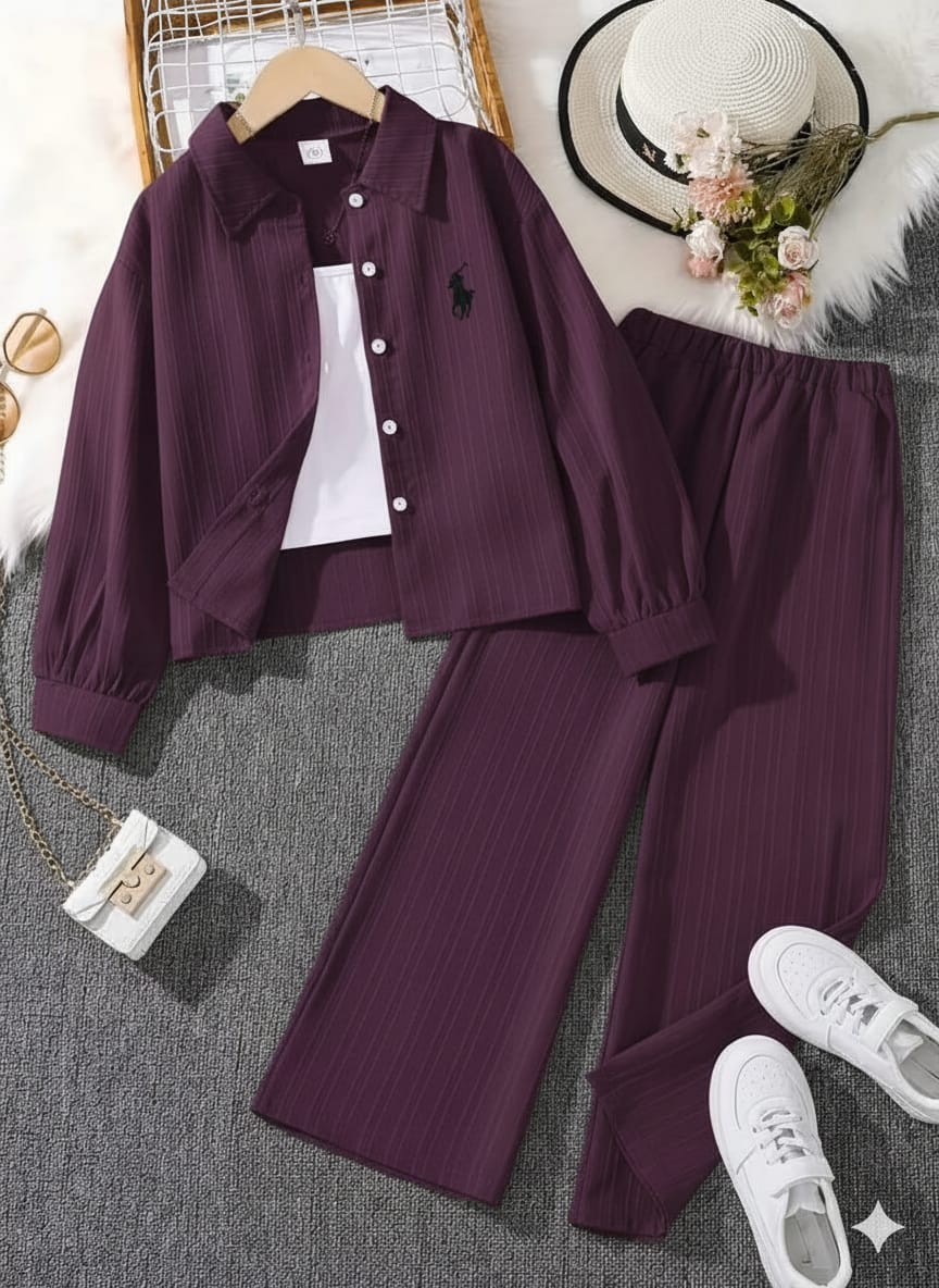 Polo Style Cord Set Purple